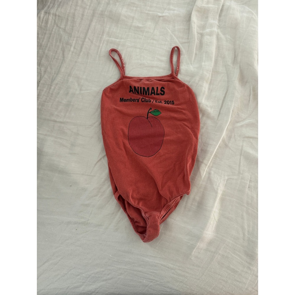 The Animals Observatory Kids Girls Red Apple Tank Bodysuit Size 8 Years Old